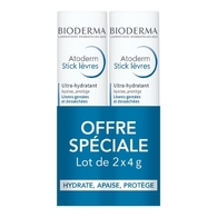 8.1G BIODERMA ATODERM Lot de 2 - baume à lèvres stick  1 of 2 