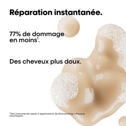 Shampooing réparateur pour cheveux secs et abîmés.