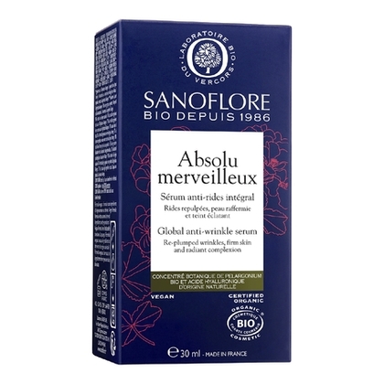 30ML SANOFLORE Merveilleuse Sérum anti-rides intégral certifié Bio à l'acide hyaluronique d'origine naturelle  1 of 4 