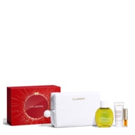  Clarins EAU EXTRAORDINAIRE Coffret eau extraordinaire + baume corps super hydratant + lip comfort oil 01 honey + trousse  1 of 2 
