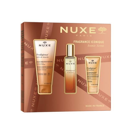 Nuxe PRODIGIEUSE Coffret parfum + huile de douche + lait pour le corps 1 of 2