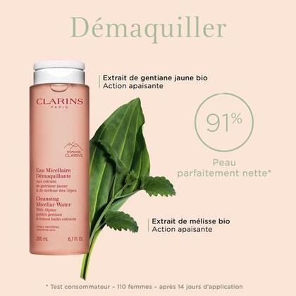 200ML Clarins DEMAQUILLANT VISAGE Eau micellaire - peaux sensibles  1 of 4 