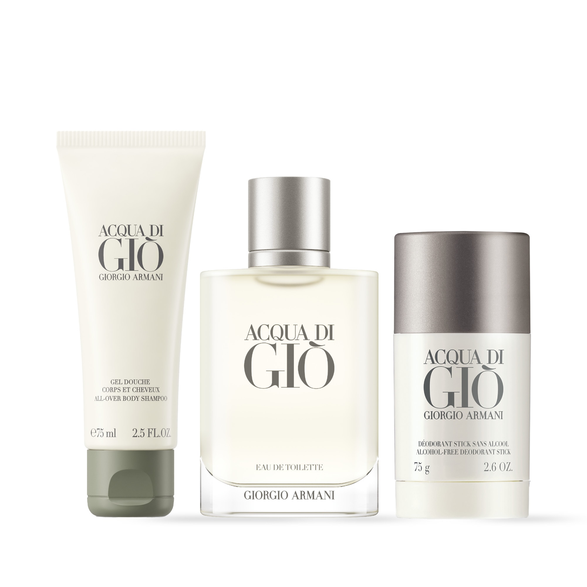 Coffret eau de toilette + gel douche + déodorant stick