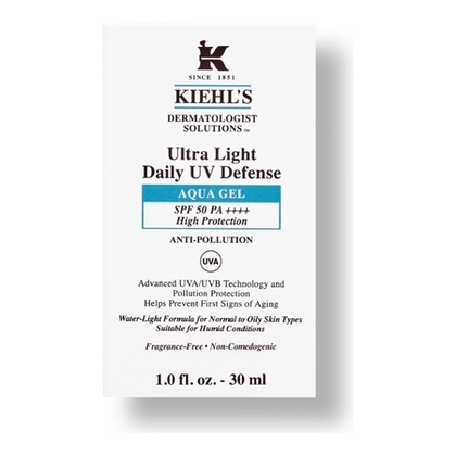 Gel solaire visage SPF50 anti-pollution peaux normales à grasses