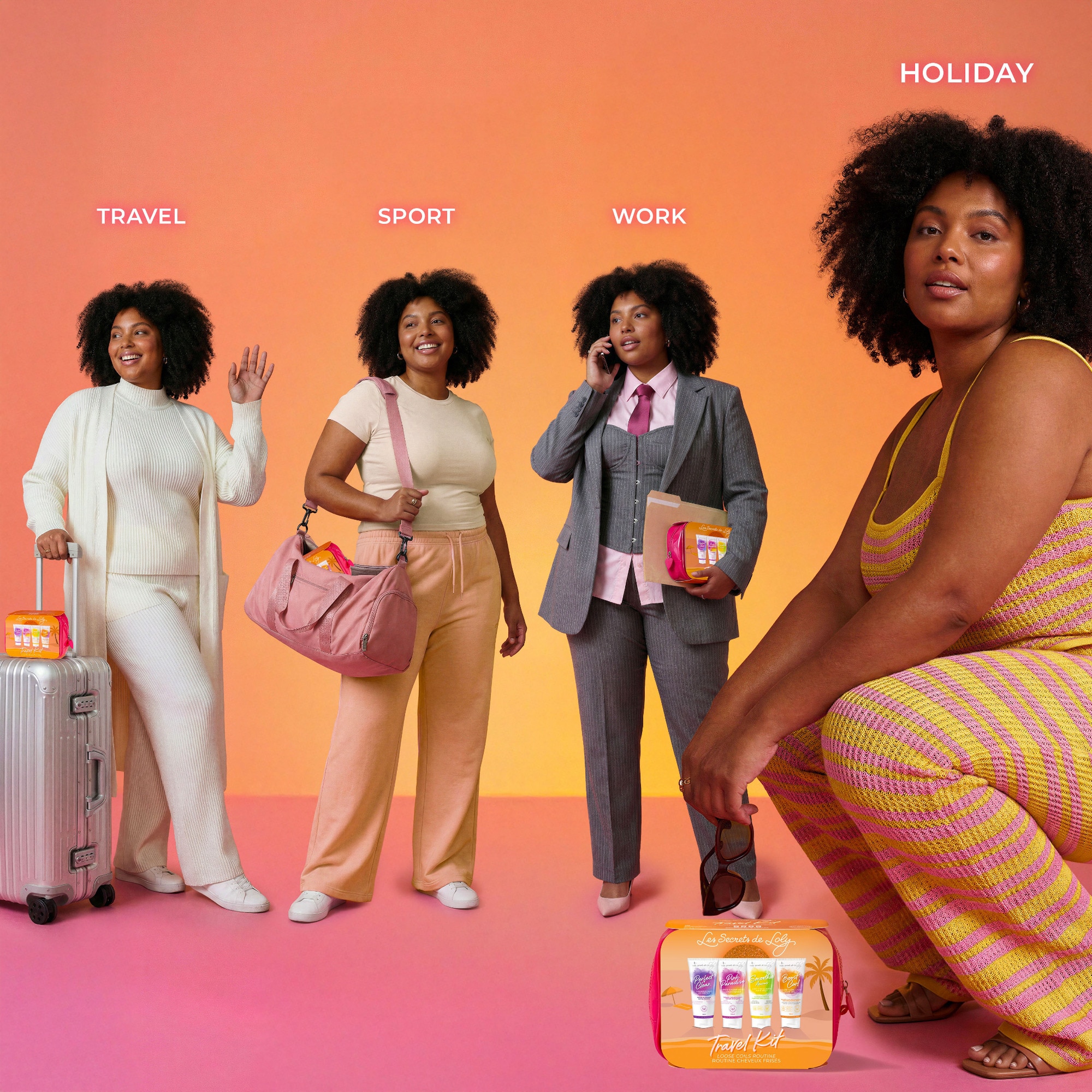  LES SECRETS DE LOLY TROUSSE CHEVEUX FRISÉS Trousse cheveux frisés - format voyage  1 of 4 