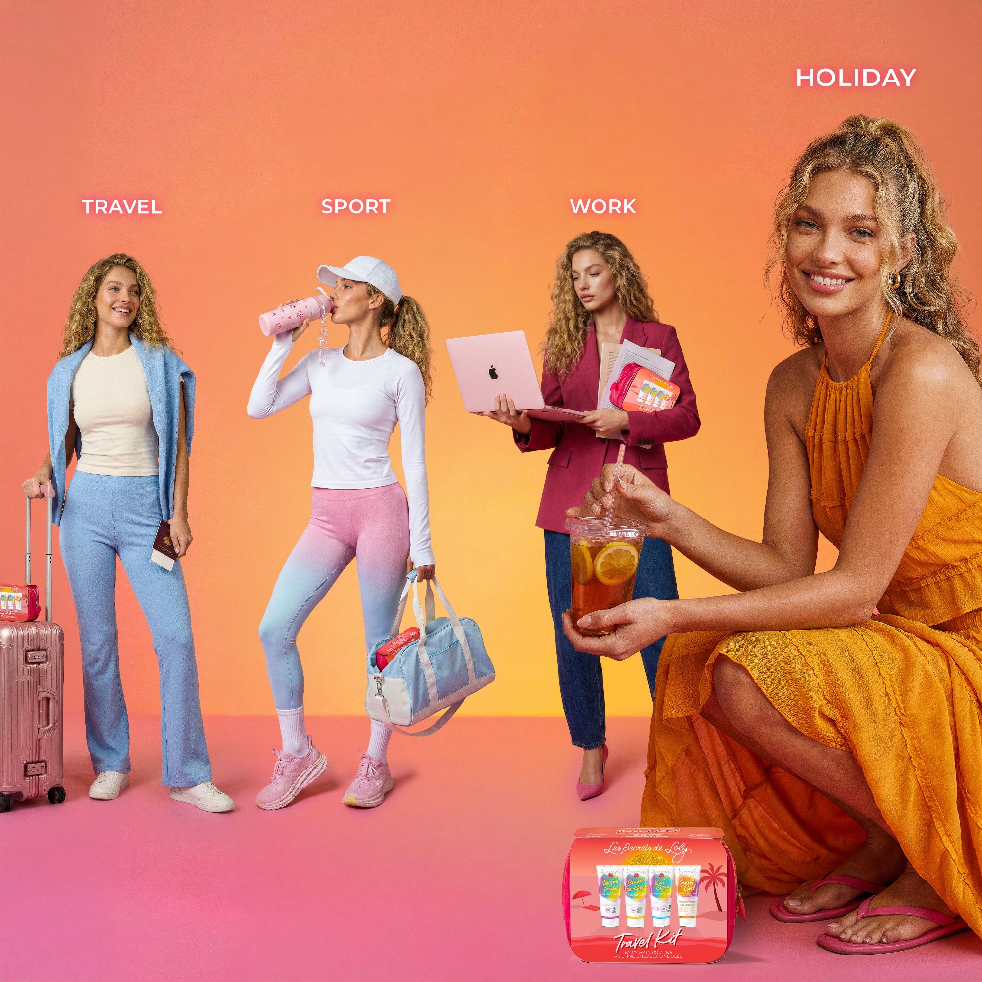  LES SECRETS DE LOLY TROUSSE CHEVEUX ONDULÉS Trousse cheveux ondulés - format voyage  1 of 3 