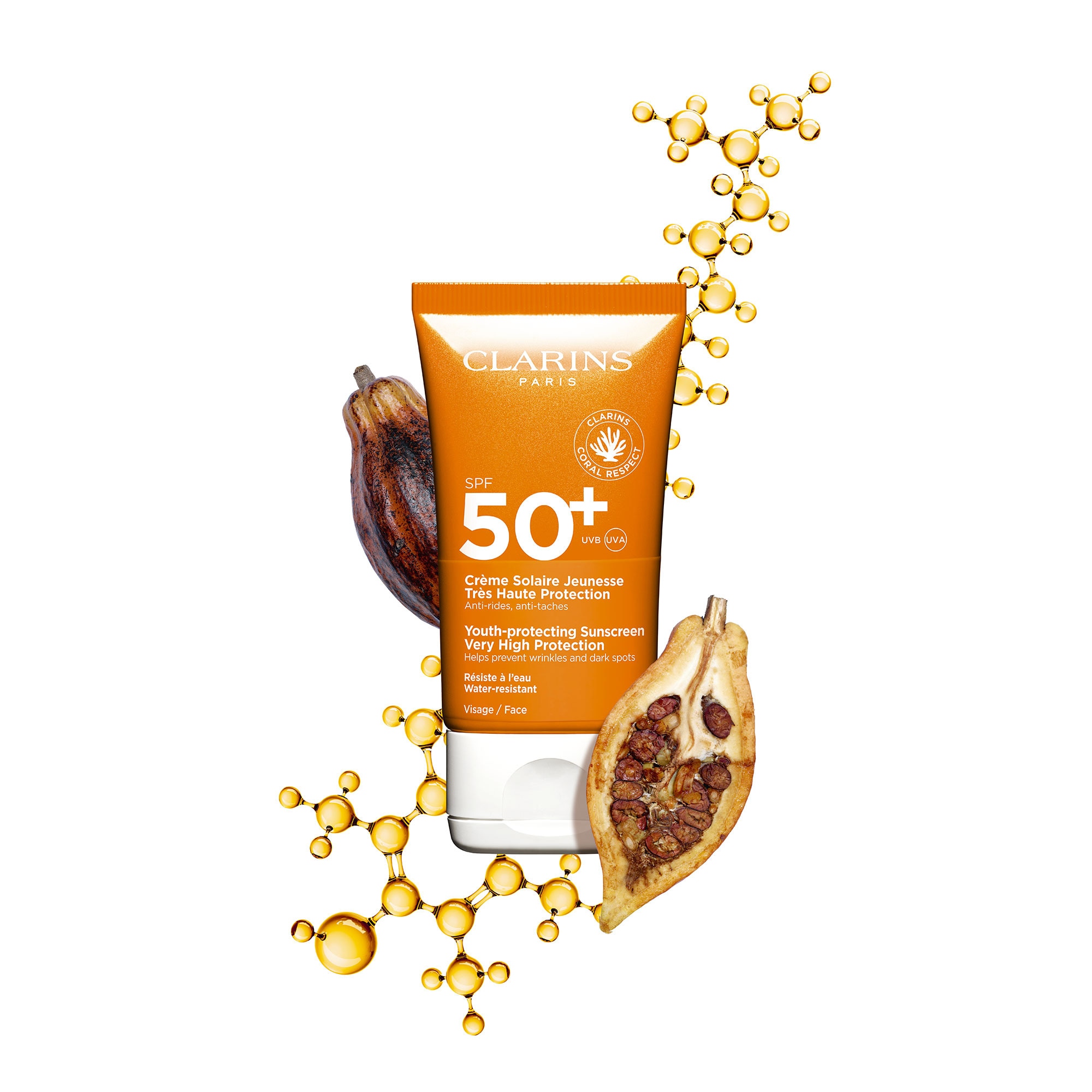 Crème solaire anti-rides, anti-taches - spf50 + très haute protection visage