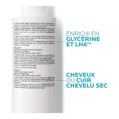 200ML LA ROCHE POSAY KERIUM Shampooing-crème antipelliculaire cuir chevelu sec  1 of 4 