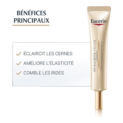 15ML EUCERIN HYALURON-FILLER + ELASTICITY Soin contour des yeux peaux matures SPF 20  1 of 4 