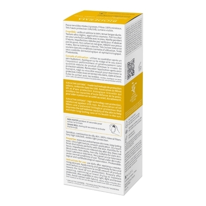 Fluide teinté doré, effet peau nue - peaux sensibles mixtes/grasses spf50+