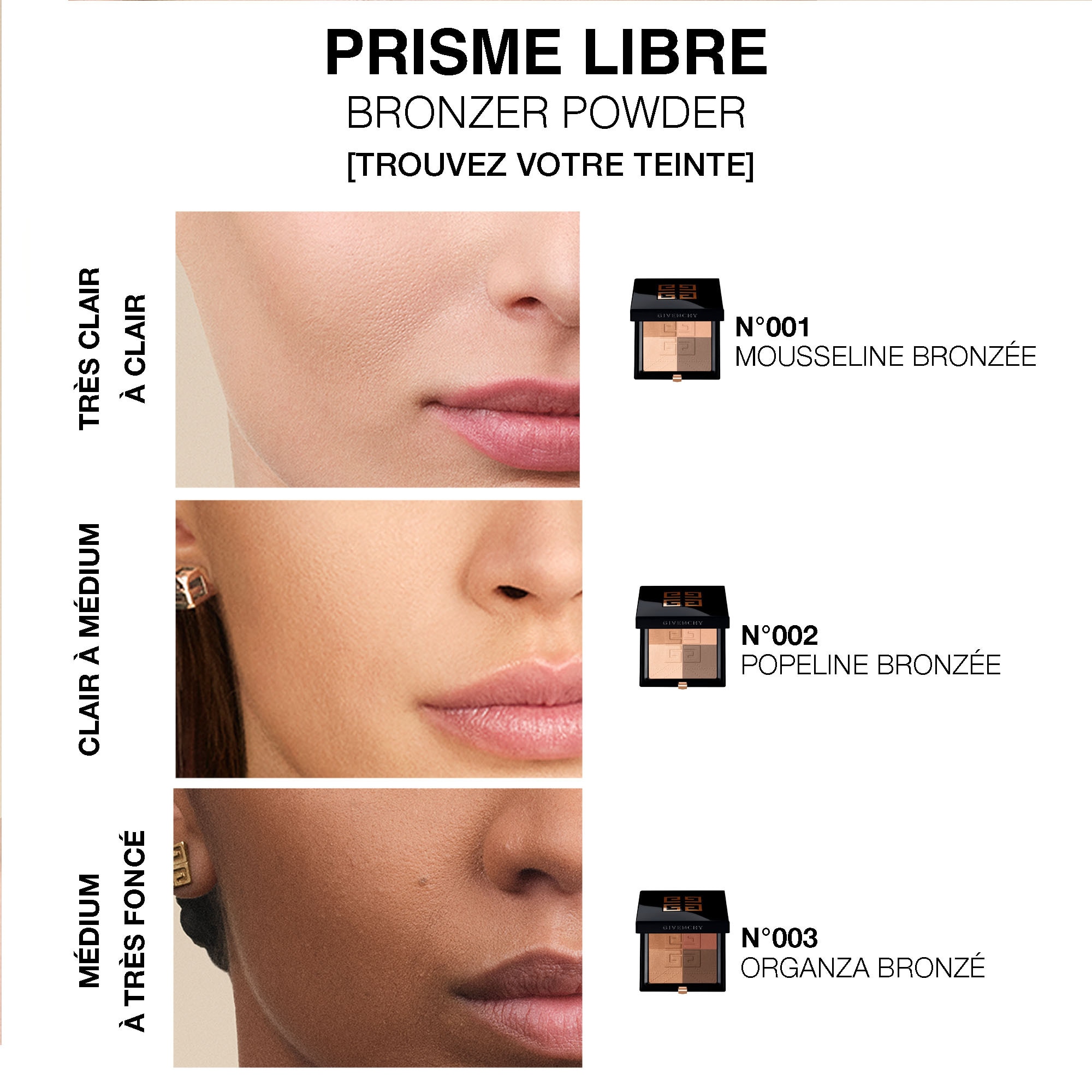 Poudre bronzante et sculptante 4 couleurs