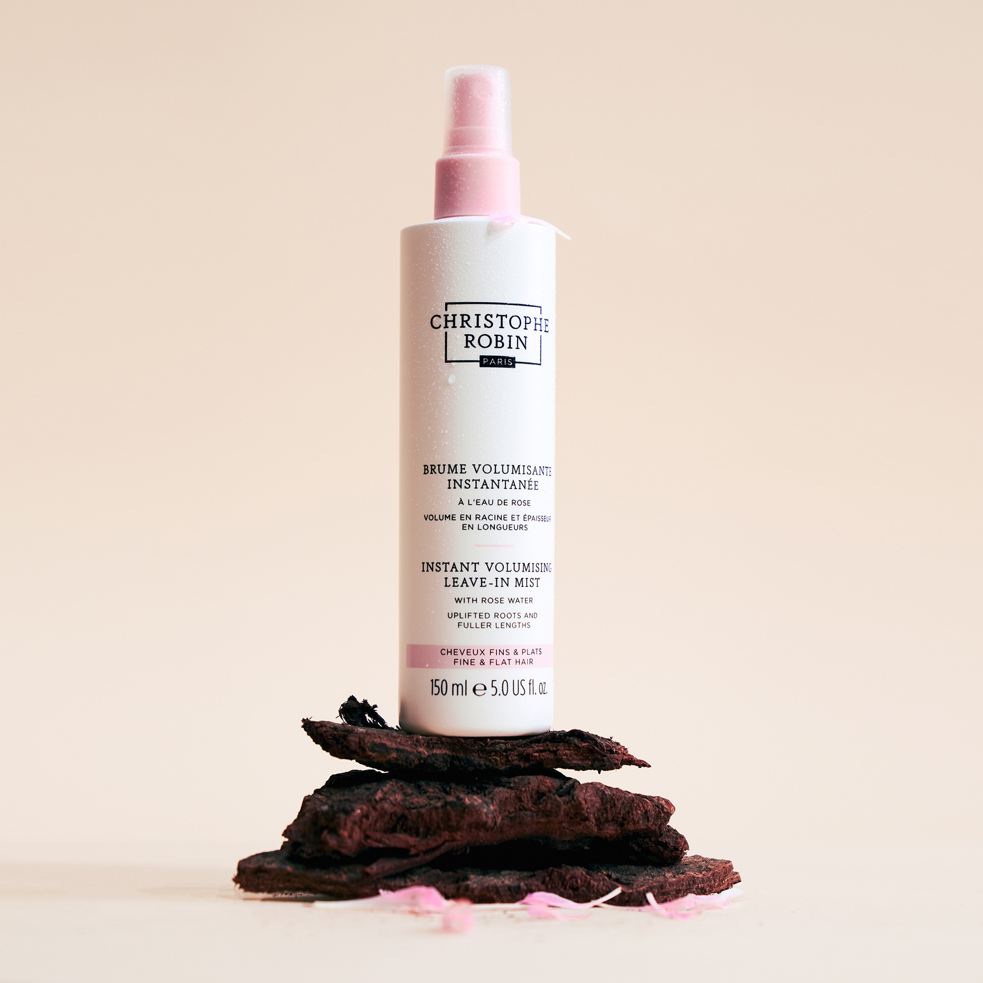 Brume volumisante instantanée à l'eau de rose