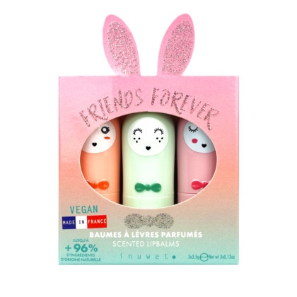  INUWET FRIENDS FOR EVER AQUA Coffret trio baumes naturel et vegan  1 of 2 