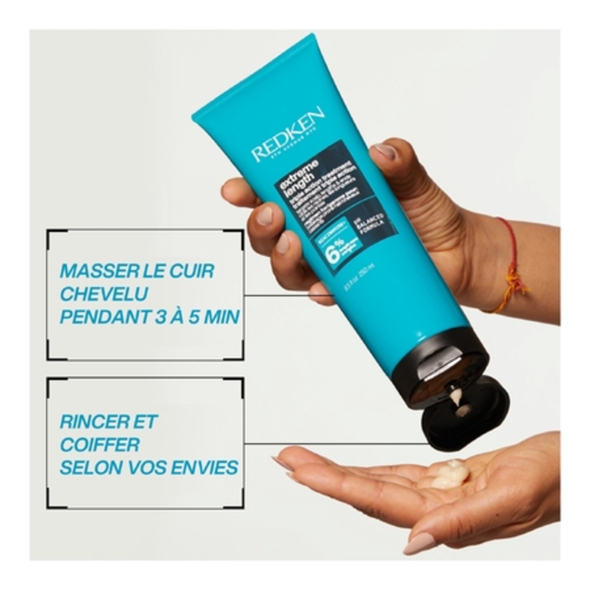 Masque triple action fortifiant pour cheveux longs