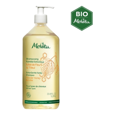 Melvita - Les Essentiels Shampooing - Shampooing Familial Extra Doux - 1098g