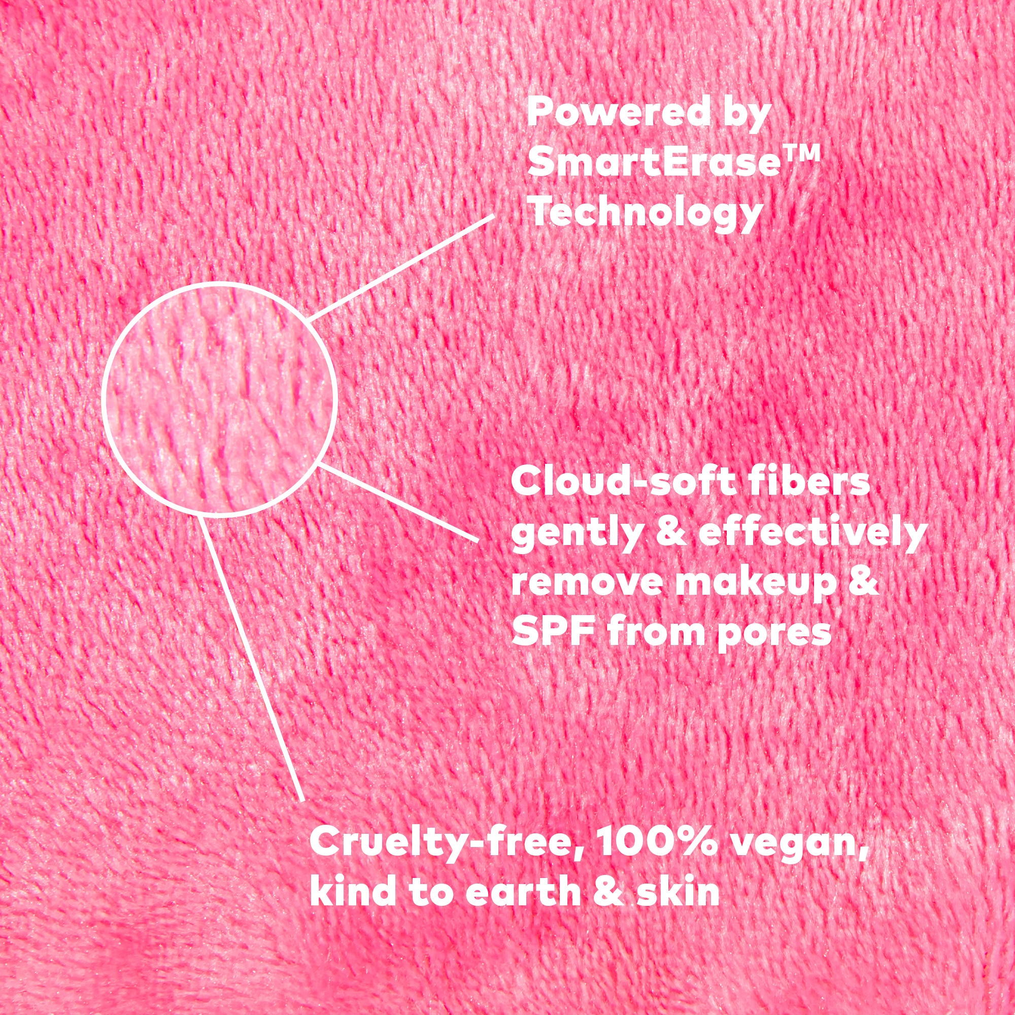  MAKE UP ERASER ACCESSOIRES Serviette démaquillante réutilisable - original pink  1 of 4 
