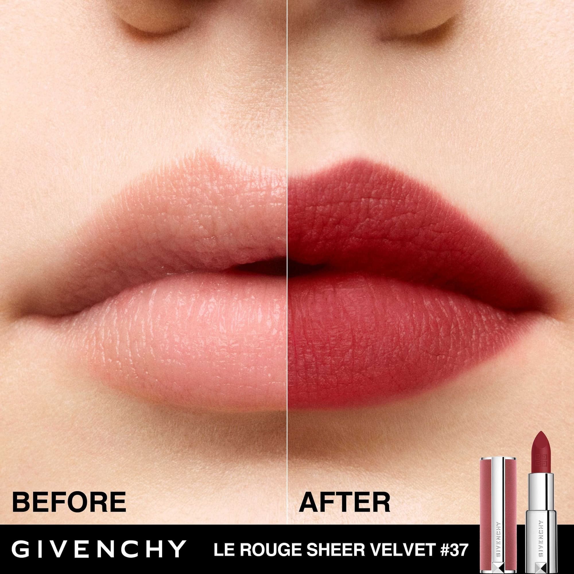 GIVENCHY LE ROUGE SHEER VELVET Rouge à lèvres mat effet floutant - rechargeable 1 of 4