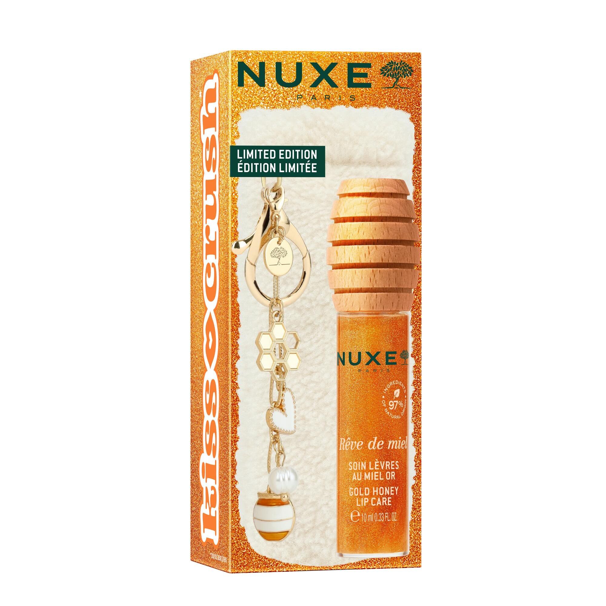 10ML Nuxe RÊVE DE MIEL Soin lèvres au miel or avec étui & charms 1 of 4