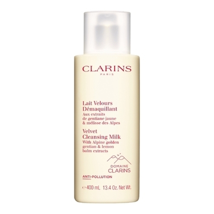 400ML Clarins SOINS DEMAQUILLANTS Lait velours démaquillant aux extraits de gentiane jaune & mélisse des Alpes  1 of 4 