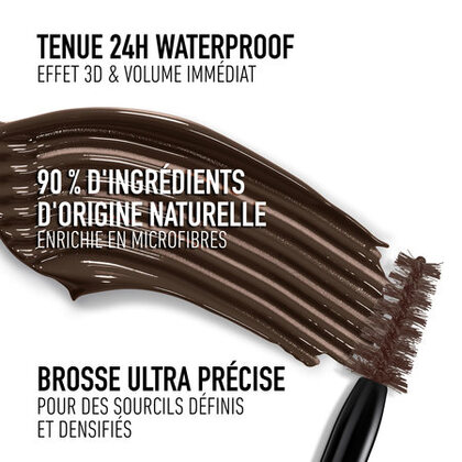 Mascara sourcils - fixateur de couleur - effet disciplinant 24 h - 90 % d'ingrédients d'origine naturelle