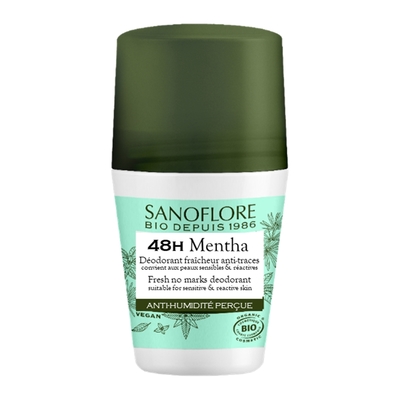 Sanoflore - Deodorants - Déodorant 48h Mentha Sans Sels D'aluminium Sans Alcool Certifié Bio - 50ml