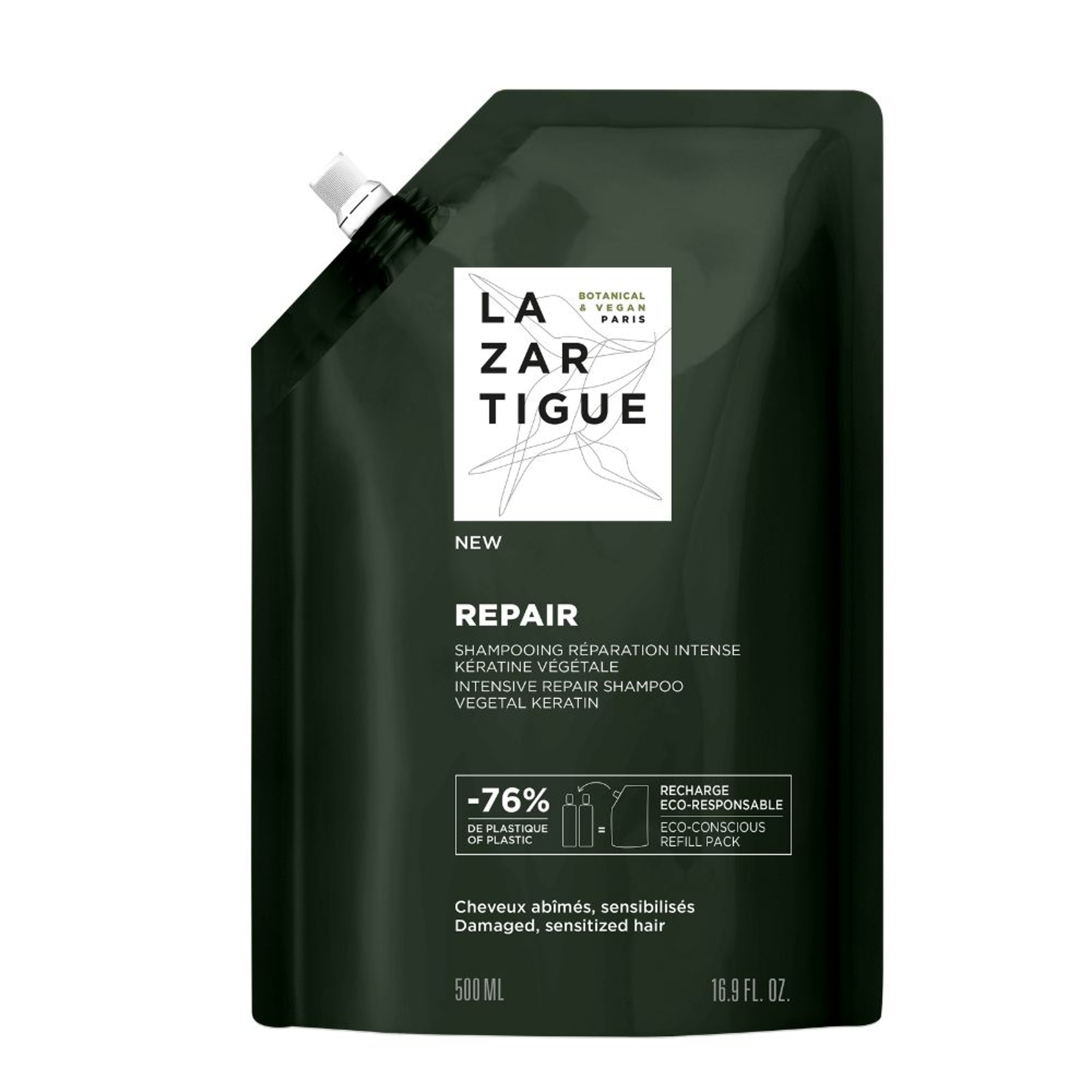 500ML LAZARTIGUE REPAIR Repair recharge shampooing cheveux abîmés 1 of 1