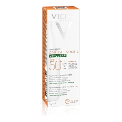 40ML VICHY CAPITAL SOLEIL Fluide anti-imperfections SPF50+ visage UV-CLEAR  1 of 3 