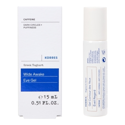 15ML KORRES YAOURT GREC & PROBIOTIQUES Gel contour yeux caféine éveil regard - anti-cernes & anti-poches  1 of 4 