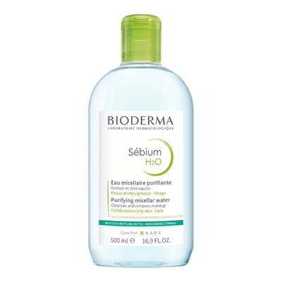 BIODERMA - Sébium H2o - Eau Micellaire Purifiante Visage & Yeux Peaux Mixtes À Grasses - 500ml
