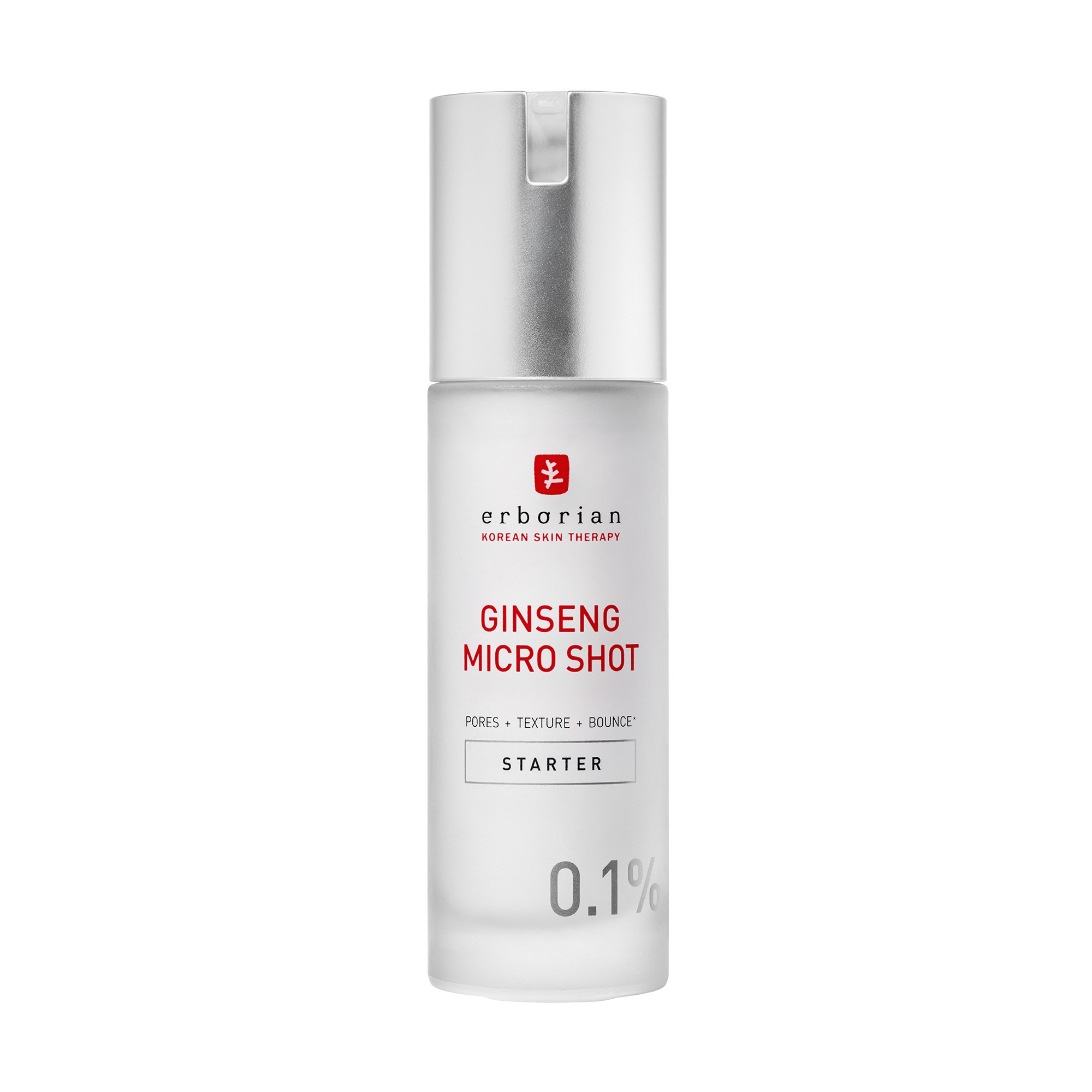 30ML ERBORIAN GINSENG MICRO SHOT STARTER 0.1 Sérum micro-infusion retexturant (concentration en spicules 0.1%) 1 of 4