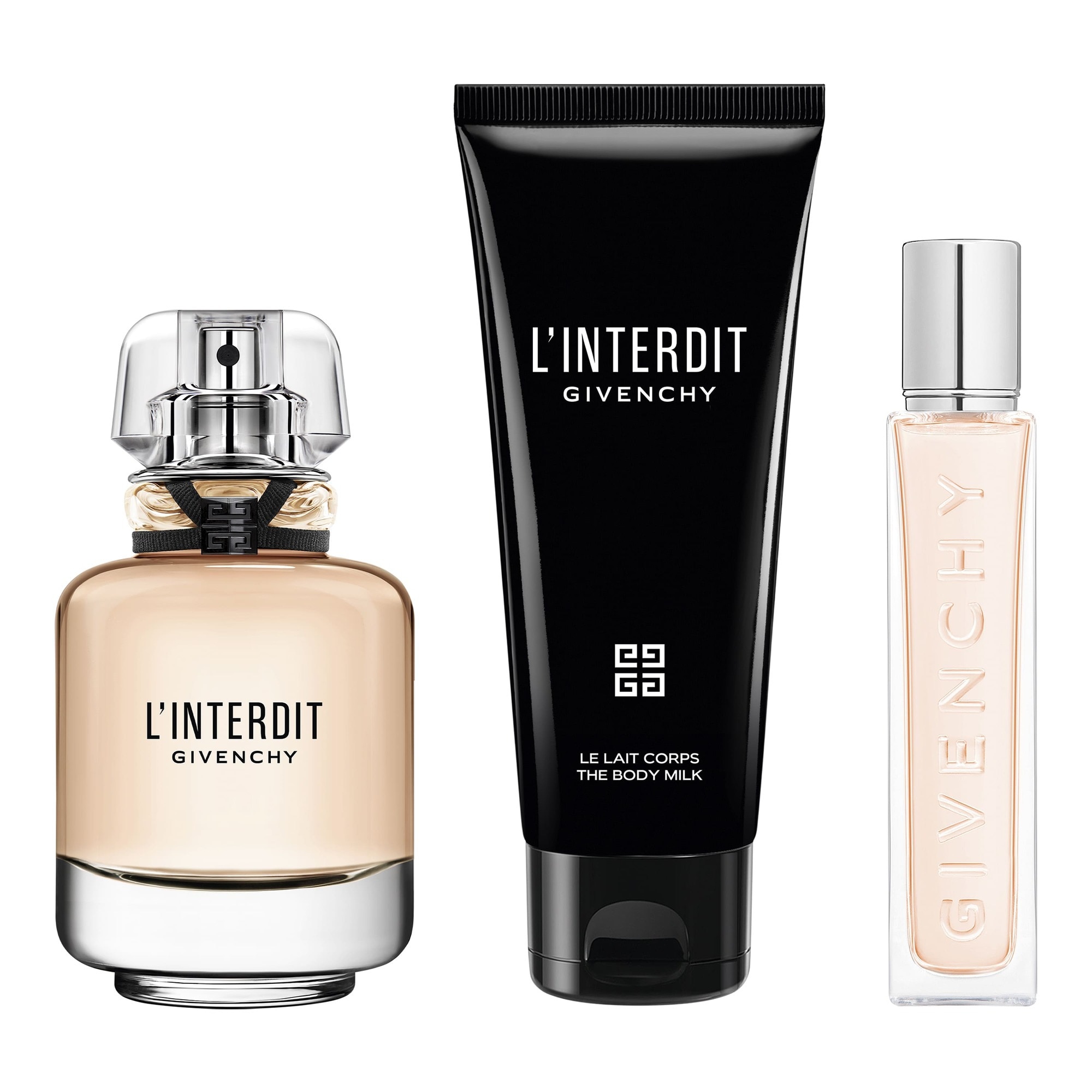 Coffret eau de parfum + lotion hydratante pour le corps + vaporisateur de voyage