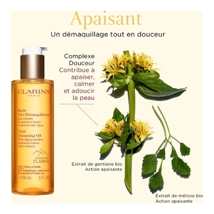 150ML Clarins SOINS DEMAQUILLANTS Huile très démaquillante aux extraits de gentiane jaune & mélisse des Alpes  1 of 4 