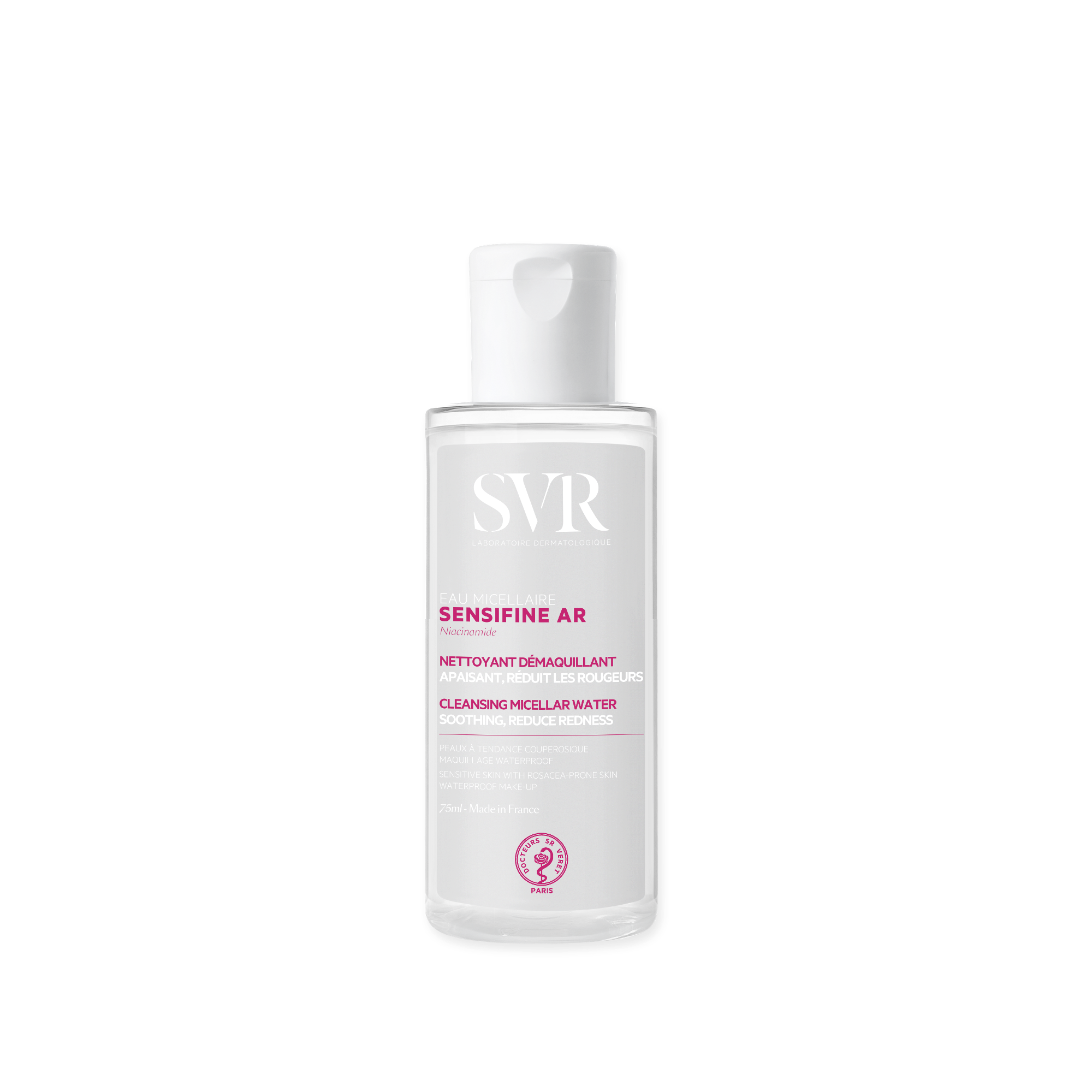 Laboratoire Svr - Sensifine Ar Eau Micellaire - Nettoyant Démaquillant Apaisant Anti-rougeurs Visage, Yeux Et Lèvres - 75ml