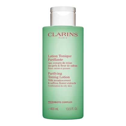 400ML Clarins LOTION TONIQUE Lotion tonique purifiante aux extraits de reine des près & fleur de safran  1 of 4 