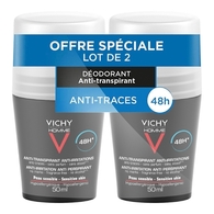 Déodorant 48H anti-transpiration anti-irritation peaux sensibles - lot de 2