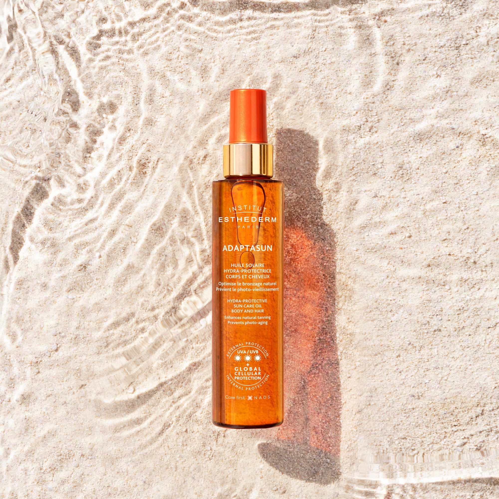 Huile solaire haute protection bronzante corps cheveux