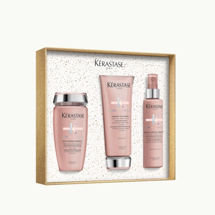 Coffret routine trio shampoing + après-shampoing + texturisant pour cheveux colorés fins à moyens