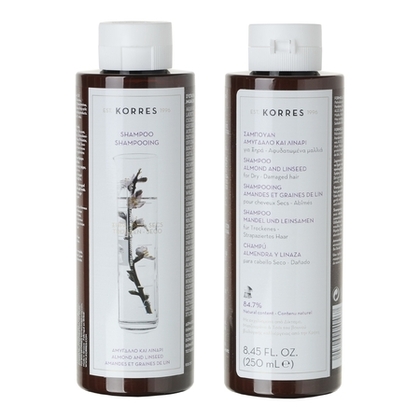 250ML KORRES AMANDE & GRAINES DE LIN Shampoing pour cheveux secs  & abîmés, Amande & graines de Lin  1 of 1 