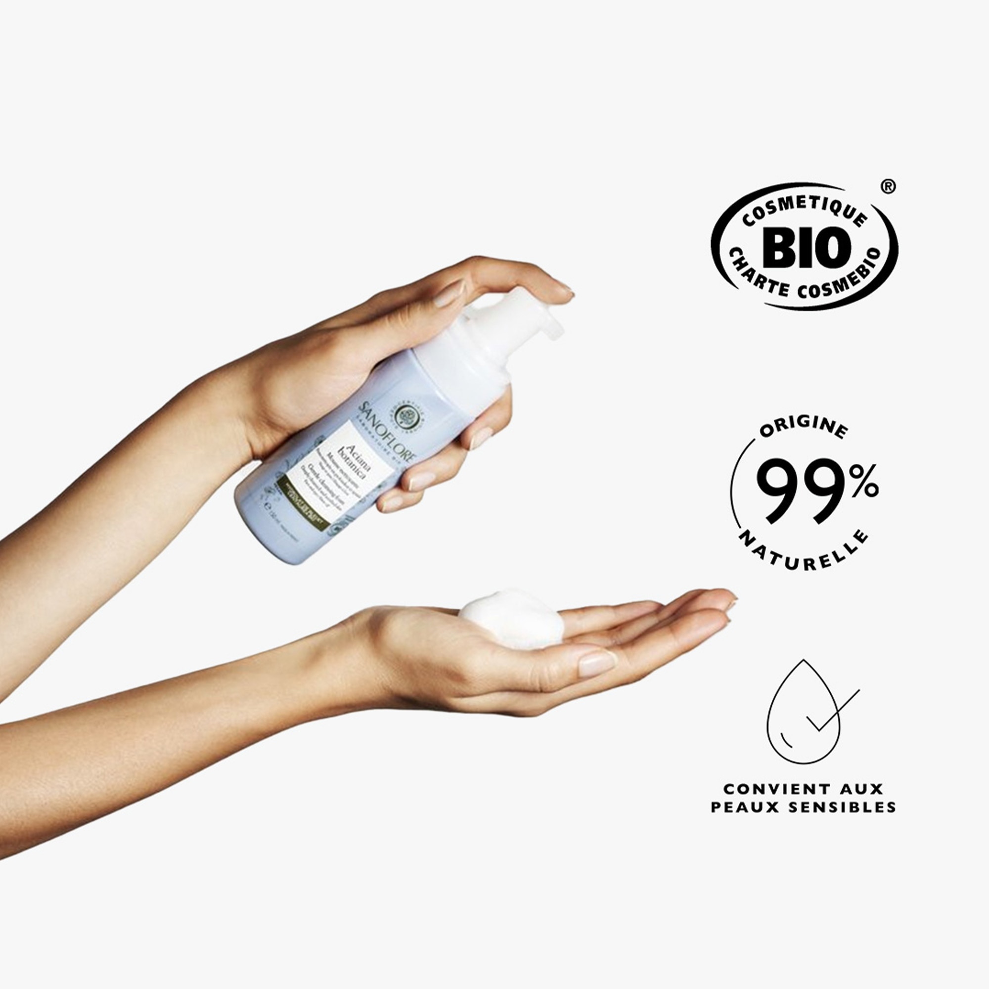 Mousse nettoyante visage et yeux certifiée bio