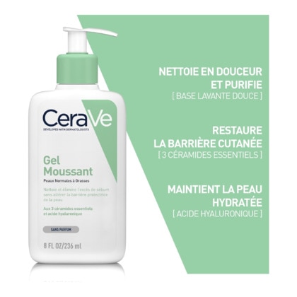 236ML CERAVE GEL MOUSSANT Gel moussant visage peaux normales à grasses  1 of 4 