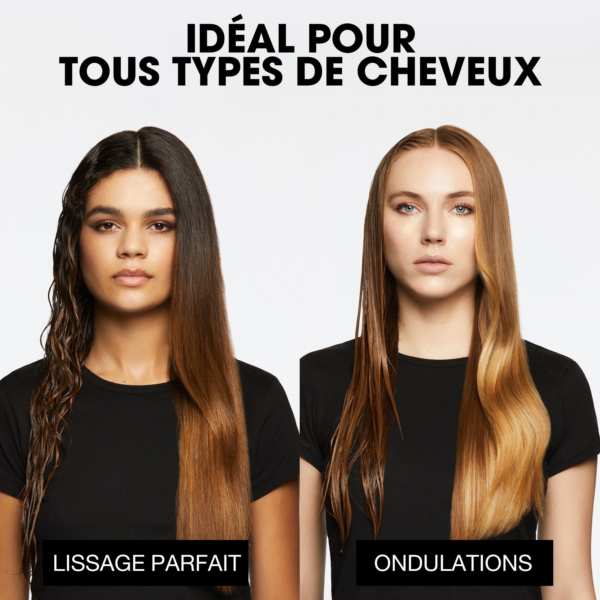 Lisseur séchant 2-en-1 - noir