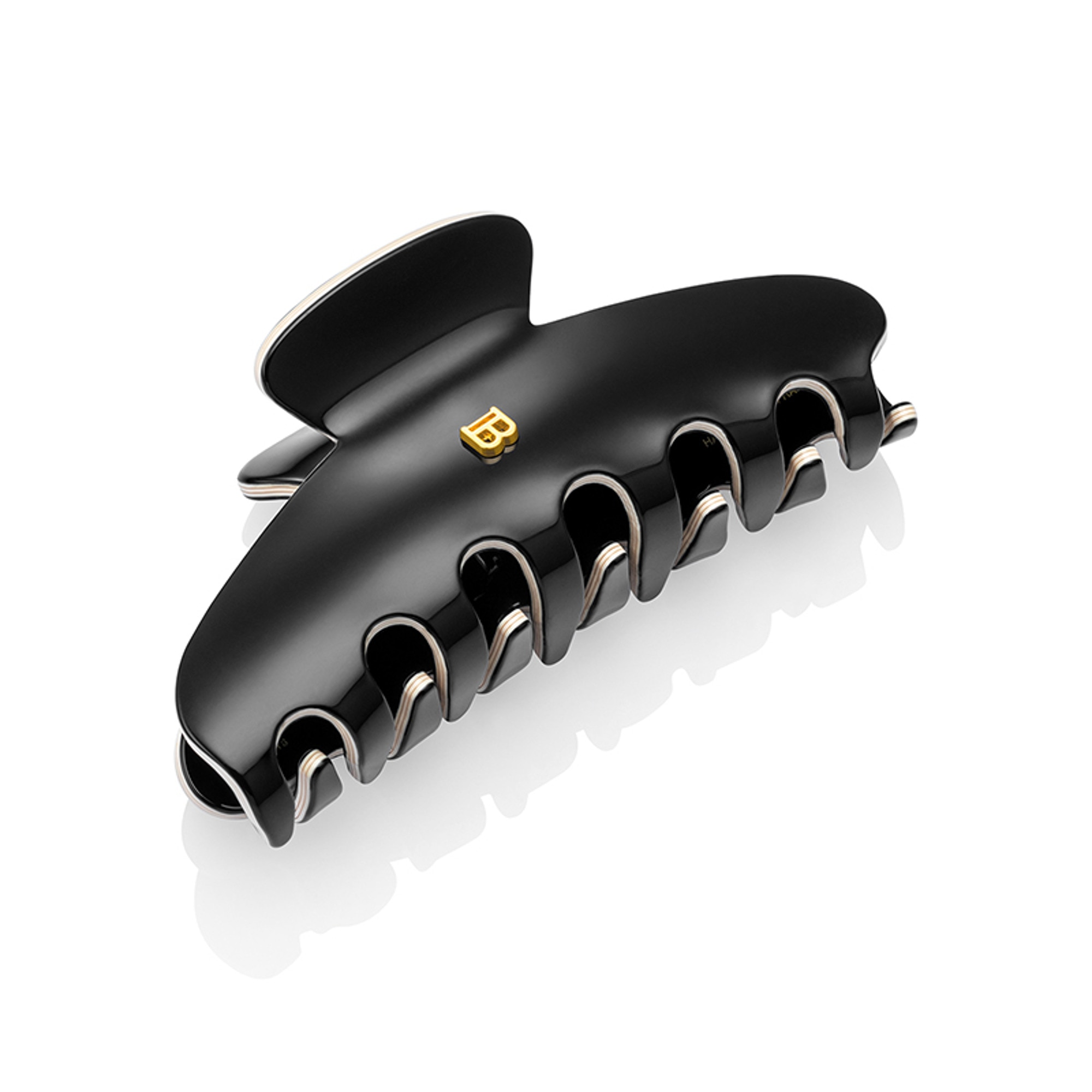 BALMAIN HAIR ACCESSOIRES Pince noire&blanche à cheveux large 1 of 2