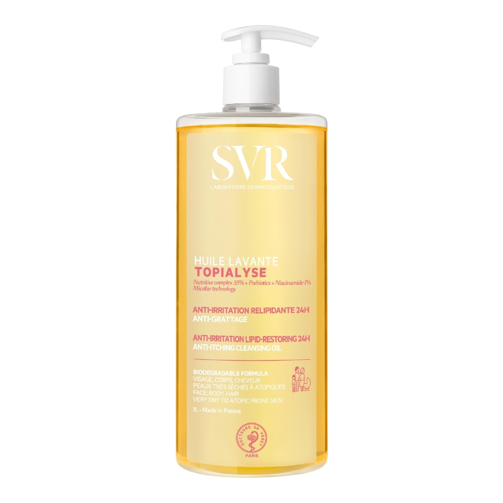 1L LABORATOIRE SVR TOPIALYSE Huile lavante anti-irritation relipidante 24h 1 of 1