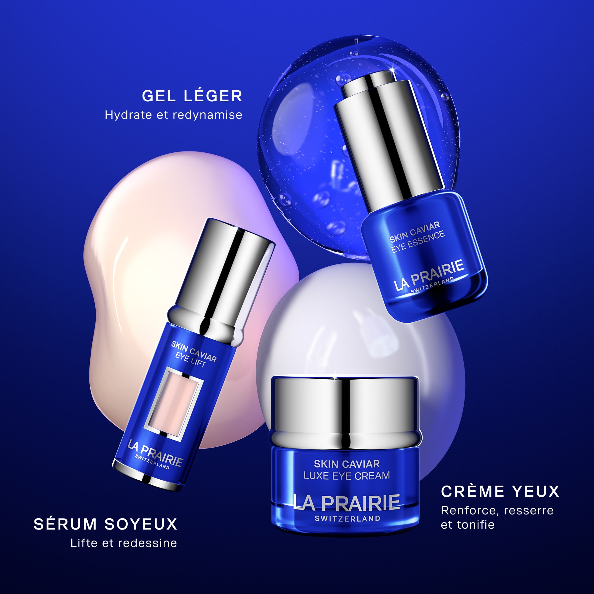 33ML La Prairie SKIN CAVIAR Coffret - essence yeux + lift regard + crème yeux + outil de massage  1 of 4 