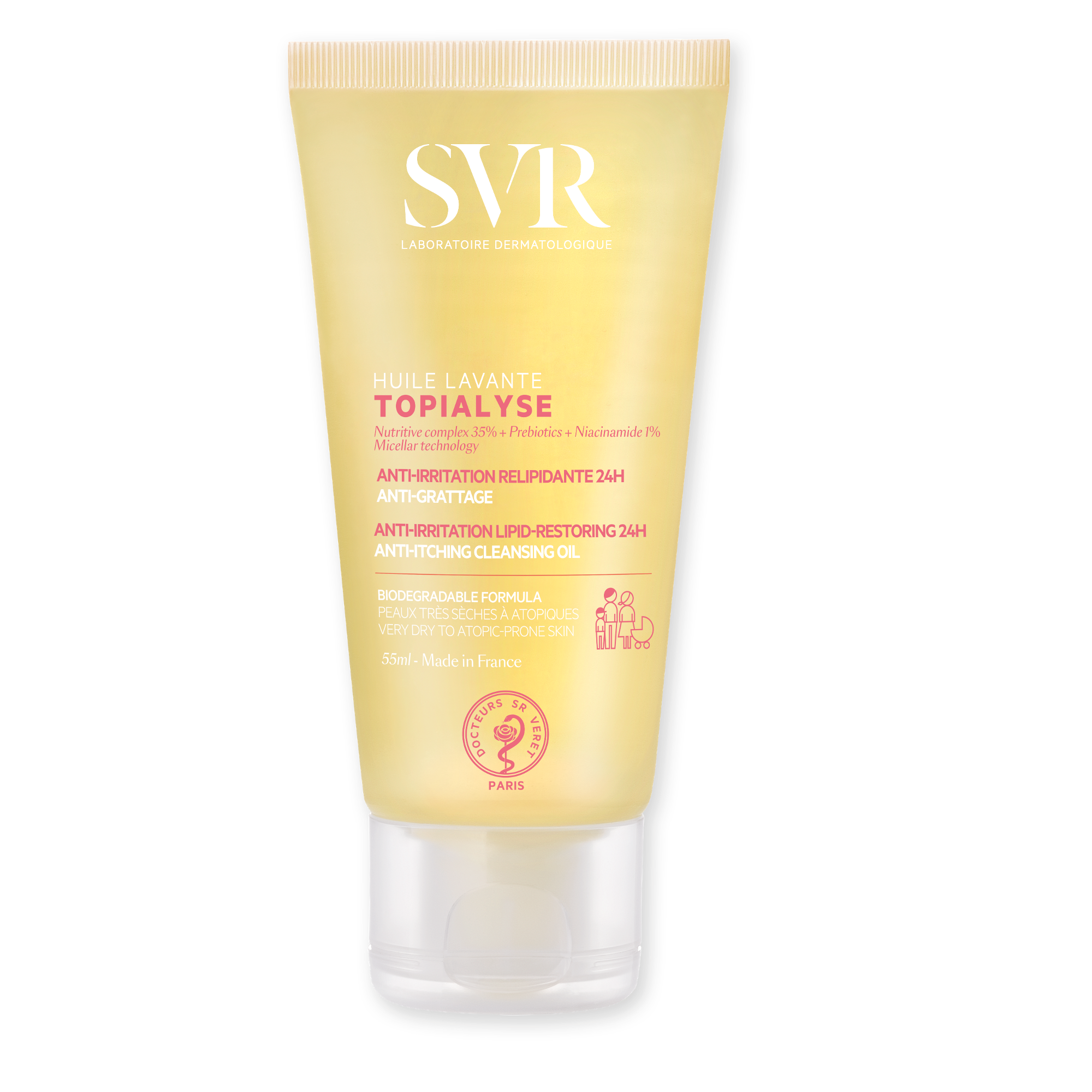 Laboratoire Svr - Topialyse - Huile Lavante Anti-irritation Relipidante 24h - 55ml