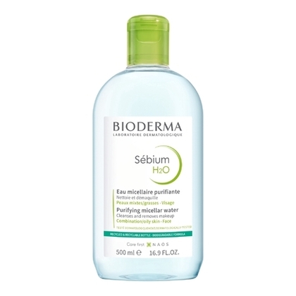500ml BIODERMA SÉBIUM H2O Eau micellaire purifiante visage & yeux peaux mixtes à grasses  1 of 3 
