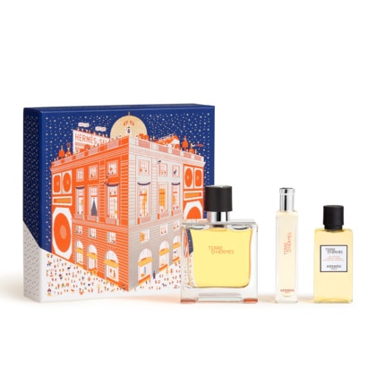 Coffret parfum + miniature + gel douche corps&cheveux