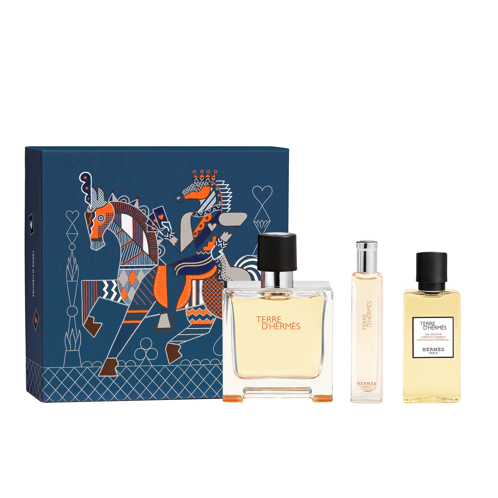Hermès - Terre D'hermès - Coffret - Parfum + Format Voayge + Gel Douche Corps Et Cheveux