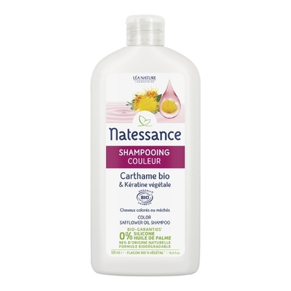 500mL Natessance CARTHAME BIO & KERATINE VEGETALE Shampooing cheveux colorés et méchés  1 of 1 