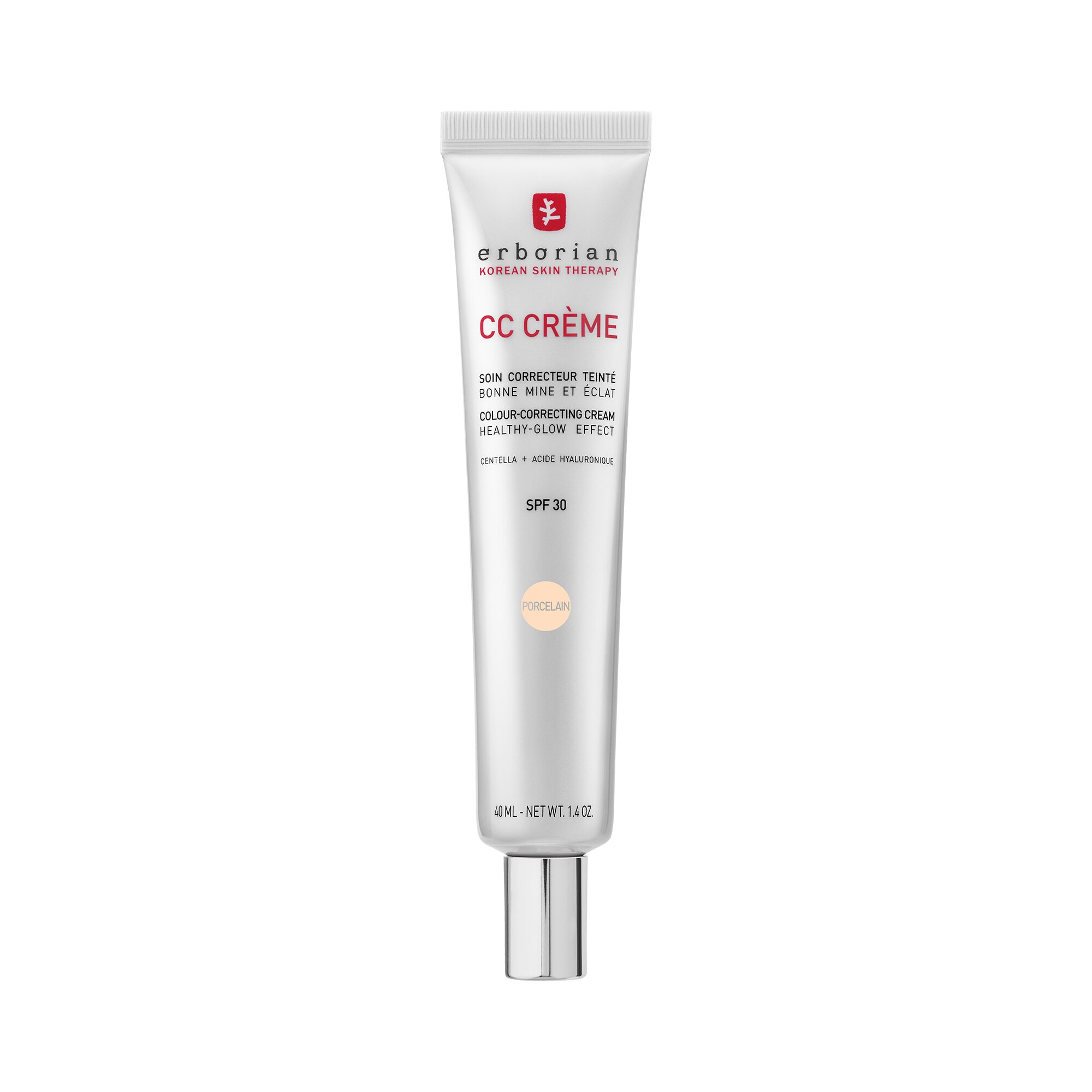 Erborian - Cc Creme - Soin Correcteur Teinté - Bonne Mine & Éclat - Porcelaine - 40ml